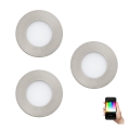 Eglo - 3er-Set RGB-dimmbare Einbauleuchten FUEVA-C 1x LED/3W/230V Ø 8,5 cm