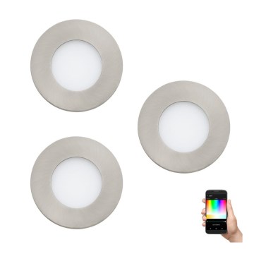 Eglo - 3er-Set RGB-dimmbare Einbauleuchten FUEVA-C 1x LED/3W/230V Ø 8,5 cm