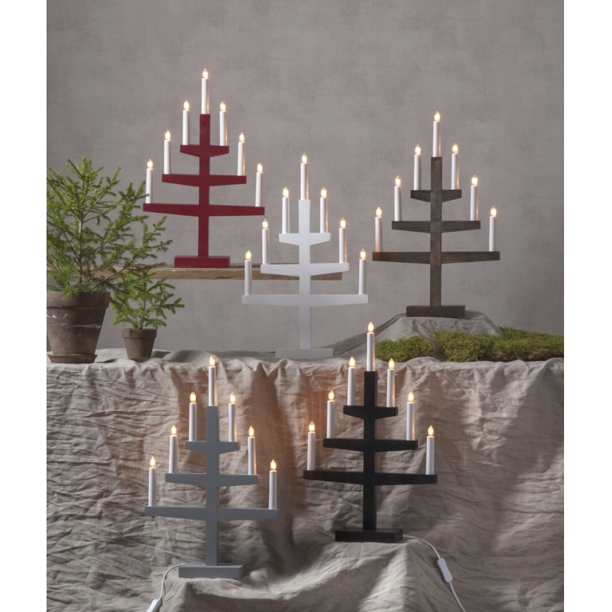 Eglo - Weihnachts-Kerzenhalter 7xE10/3W/230V weiß