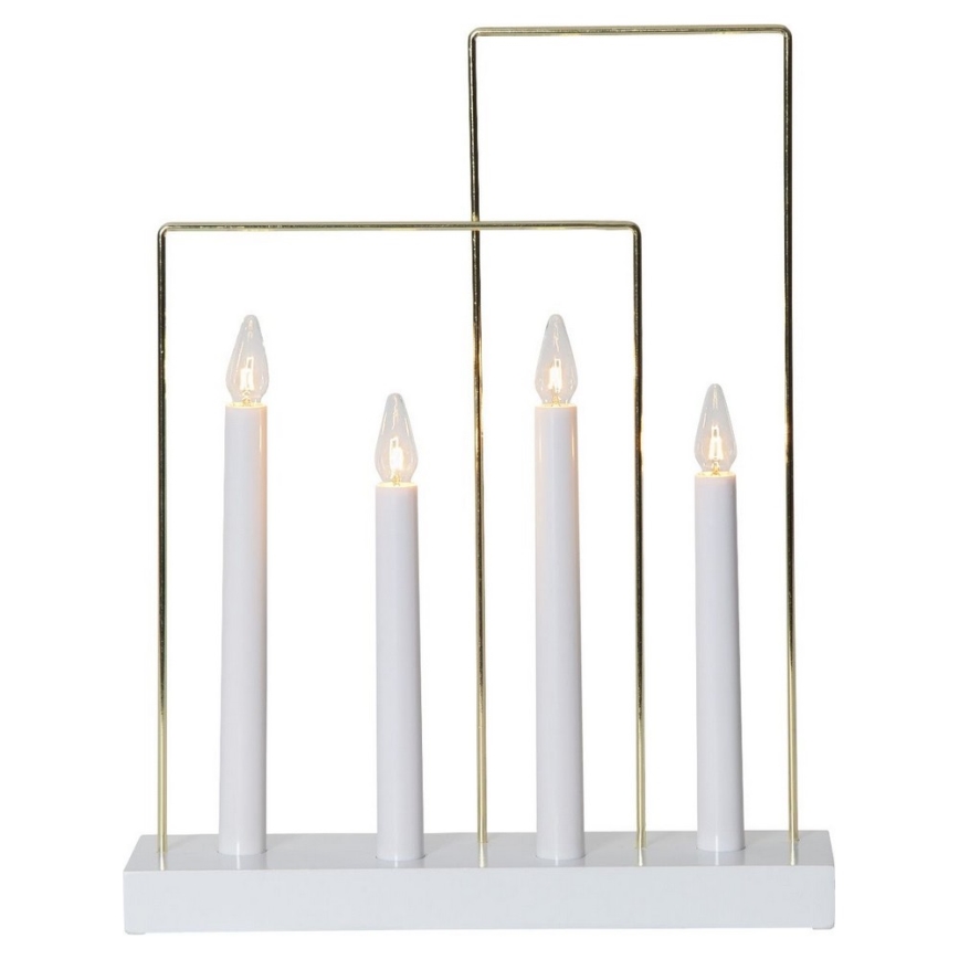 Eglo - Weihnachtskerzenständer 4xE10/3W/230V weiß