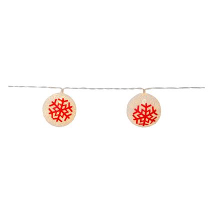 Eglo 411113 - LED-Weihnachtslichterkette ORNAMENT 10xLED/3xAA 1,65m warmweiβ