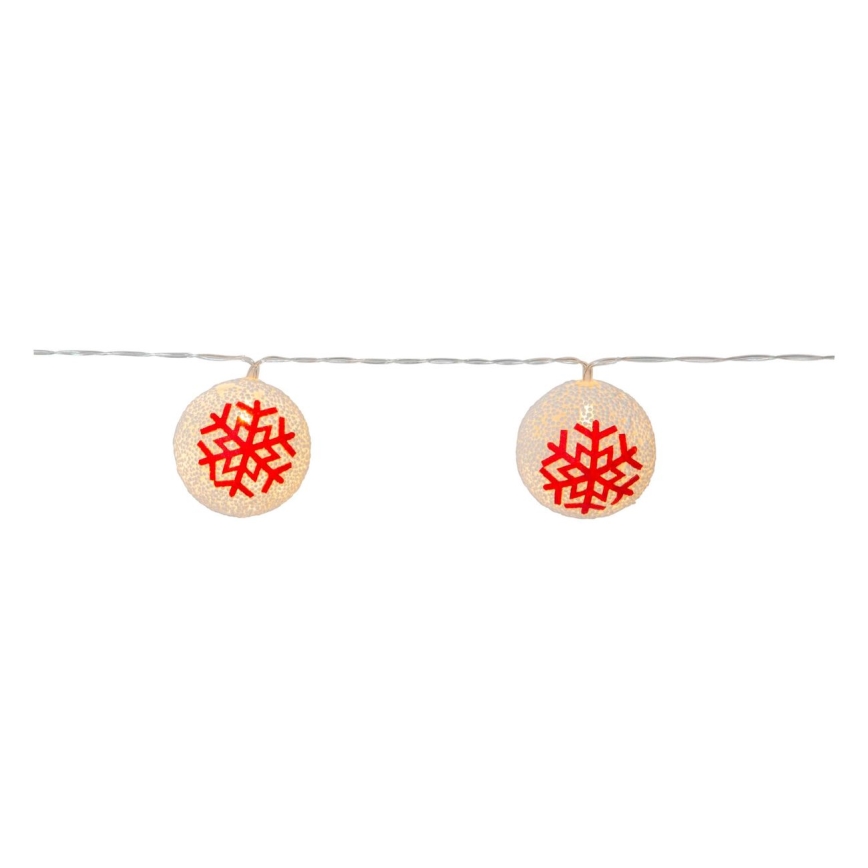 Eglo 411113 - LED-Weihnachtslichterkette ORNAMENT 10xLED/3xAA 1,65m warmweiβ
