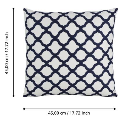 Eglo - Dekoratives Kissen 45x45 cm Weiß/Blau