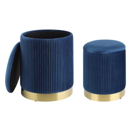Eglo - SET 2x Hocker Ø 31,5/36 cm blau/gold