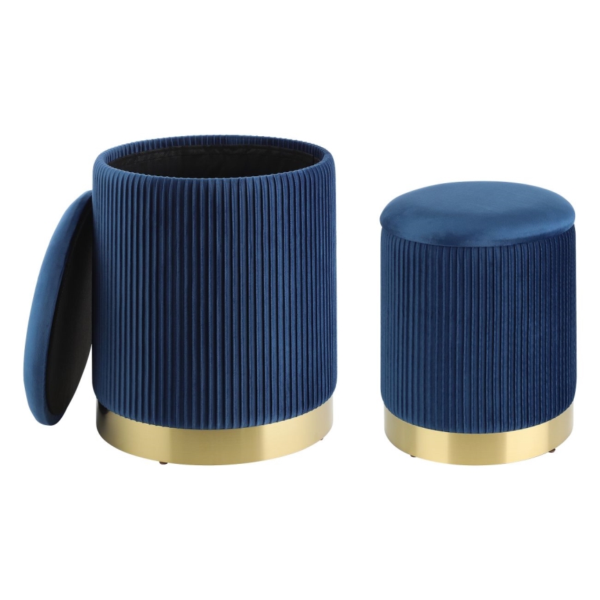 Eglo - SET 2x Hocker Ø 31,5/36 cm blau/gold