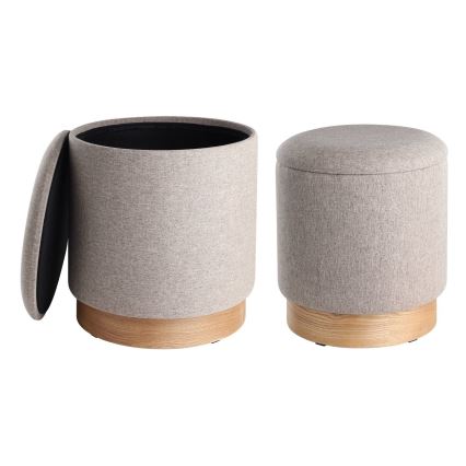 Eglo - SET 2x Sitzhocker d 30,5/37 cm braun