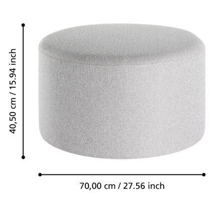 Eglo - SET 2x Hocker Ø 45,5/70 cm grau