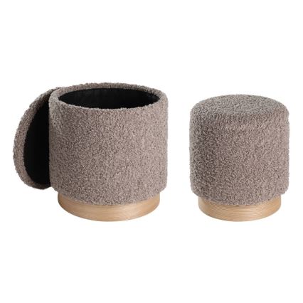 Eglo - SET 2x Sitzhocker d 31,5/38,5 cm braun