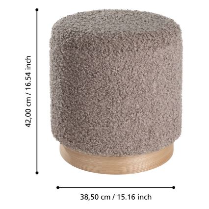 Eglo - SET 2x Sitzhocker d 31,5/38,5 cm braun