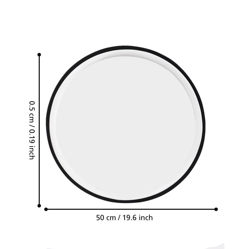 Eglo 425042 - Wandspiegel BANI, Ø 31 cm, schwarz