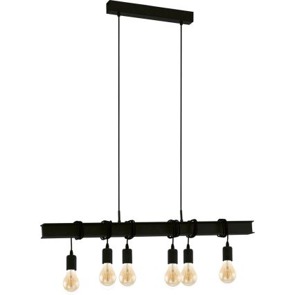 Eglo 43712 - Hängeleuchte TOWNSHEND 6xE27/60W/230V schwarz
