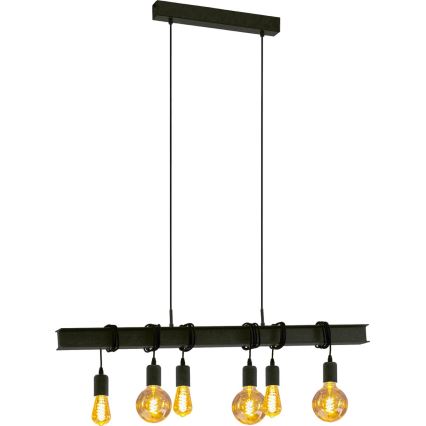 Eglo 43712 - Hängeleuchte TOWNSHEND 6xE27/60W/230V schwarz