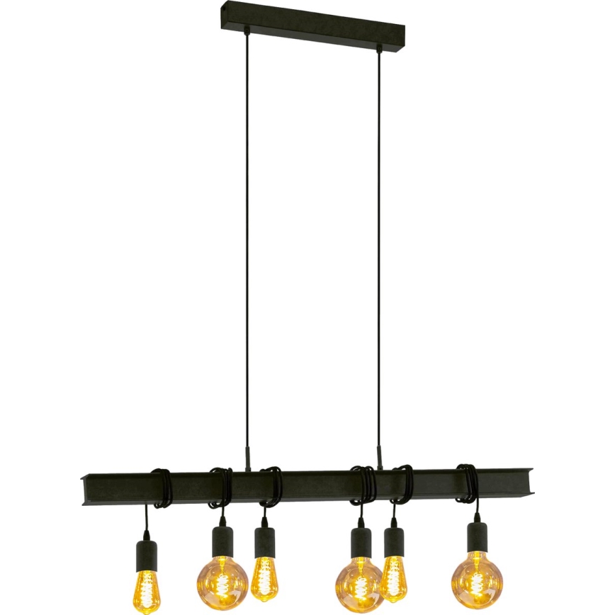 Eglo 43712 - Hängeleuchte TOWNSHEND 6xE27/60W/230V schwarz