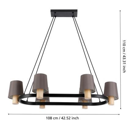 Eglo - Hängeleuchte an Kabel 6xE27/40W/230V