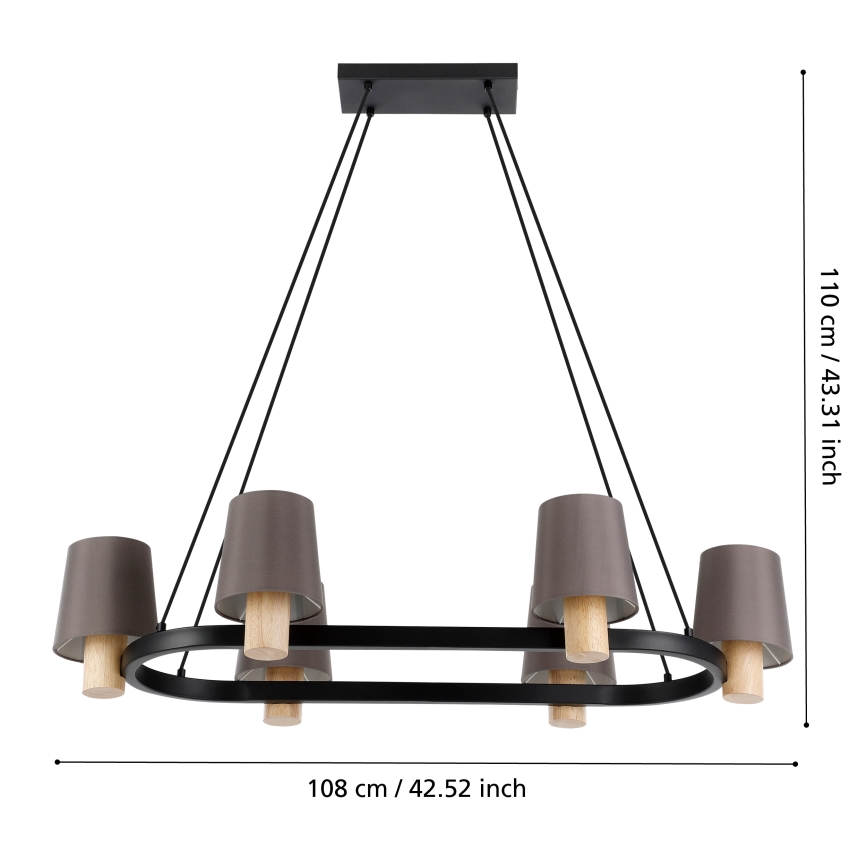 Eglo - Hängeleuchte an Kabel 6xE27/40W/230V