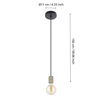 Eglo - Hängeleuchte an Schnur 1xE27/40W/230V Chrom