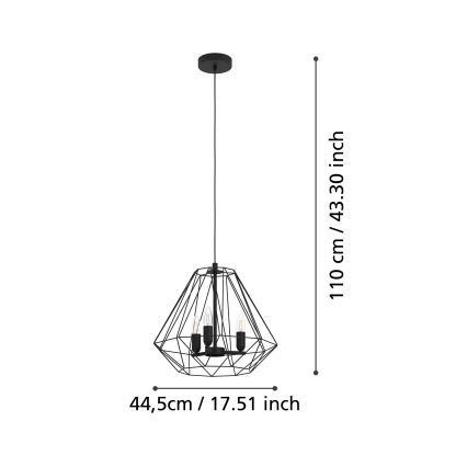 Eglo - Deckenleuchte an Kabel 3xE14/40W/230V