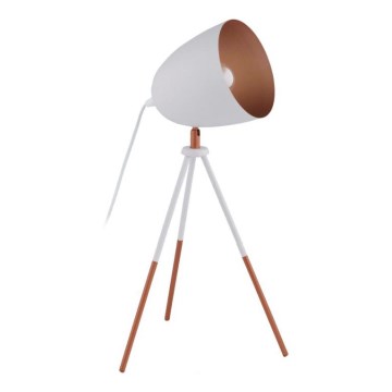 Eglo 49727 - Tischlampe CHESTER 1xE27/60W/230V weiß/kupfer
