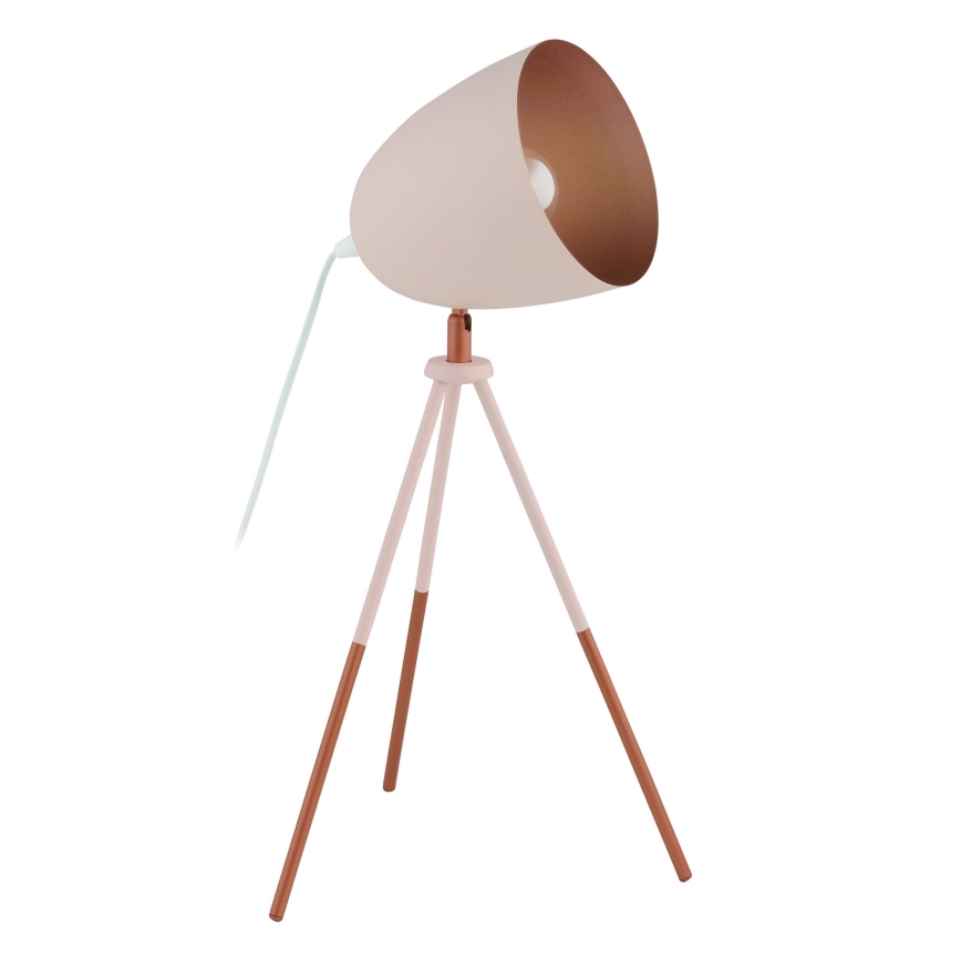 Eglo 49727 - Tischlampe CHESTER 1xE27/60W/230V weiß/kupfer