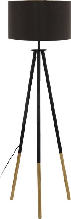 Eglo 55291 - Stehleuchte BIDFORD 1xE27/60W/230V schwarz/braun