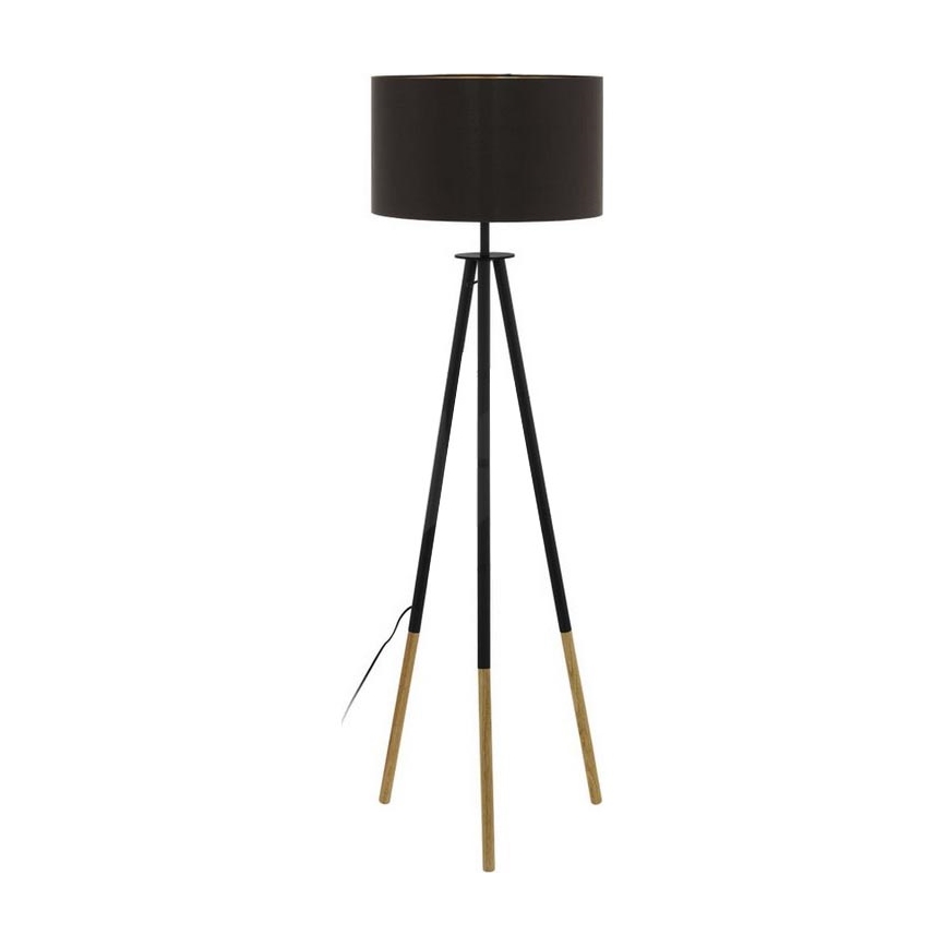 Eglo 55291 - Stehleuchte BIDFORD 1xE27/60W/230V schwarz/braun