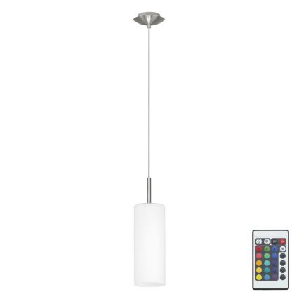 Eglo 75251 - LED RGB dimmbare Hängeleuchte an Seil ELLUNO-C E27/7,5W/230V + Fernbedienung