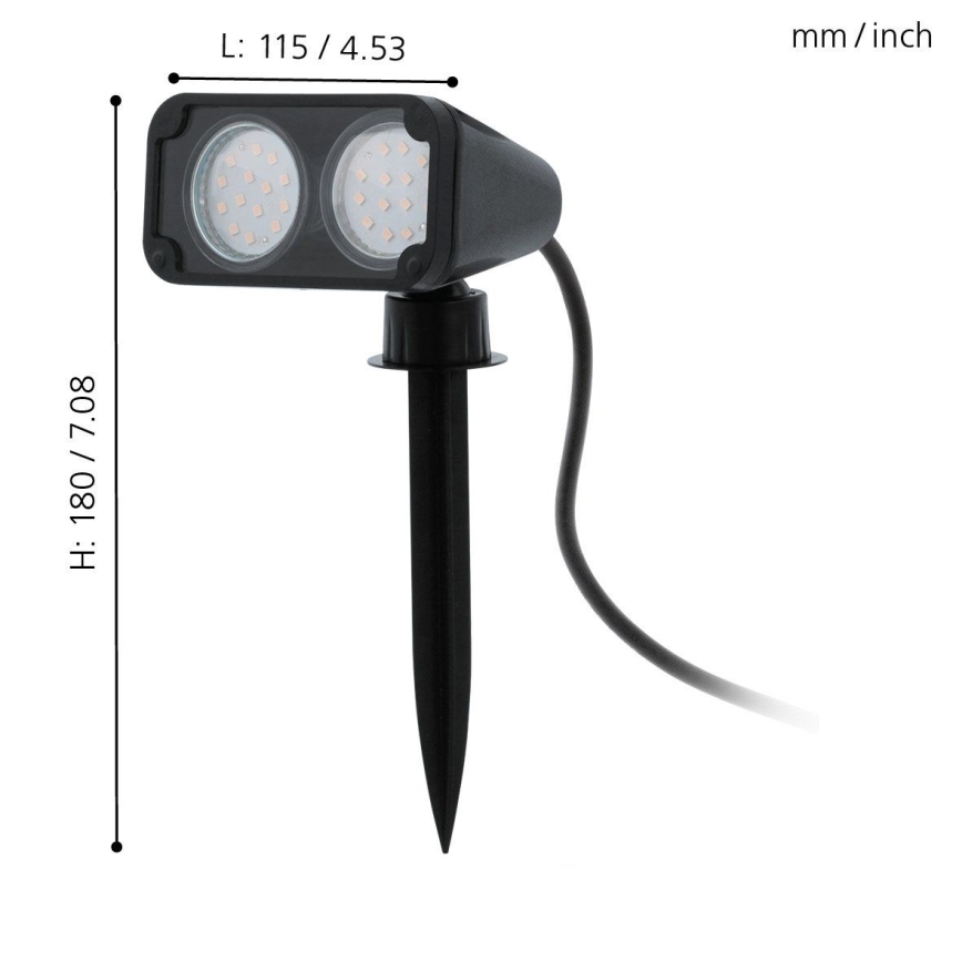 Eglo 75315 - LED-Außenleuchte NEMA 2xGU10/2,8W/230V 3000K IP44