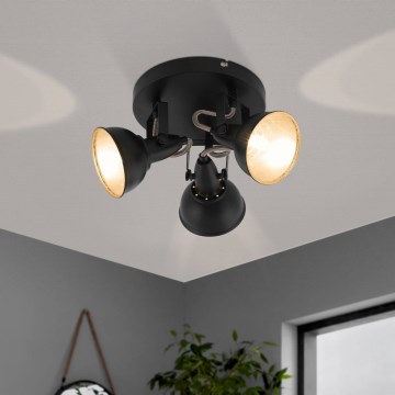 Eglo 75514 - Deckenstrahler THORNTON 3xE14/28W/230V schwarz/gold