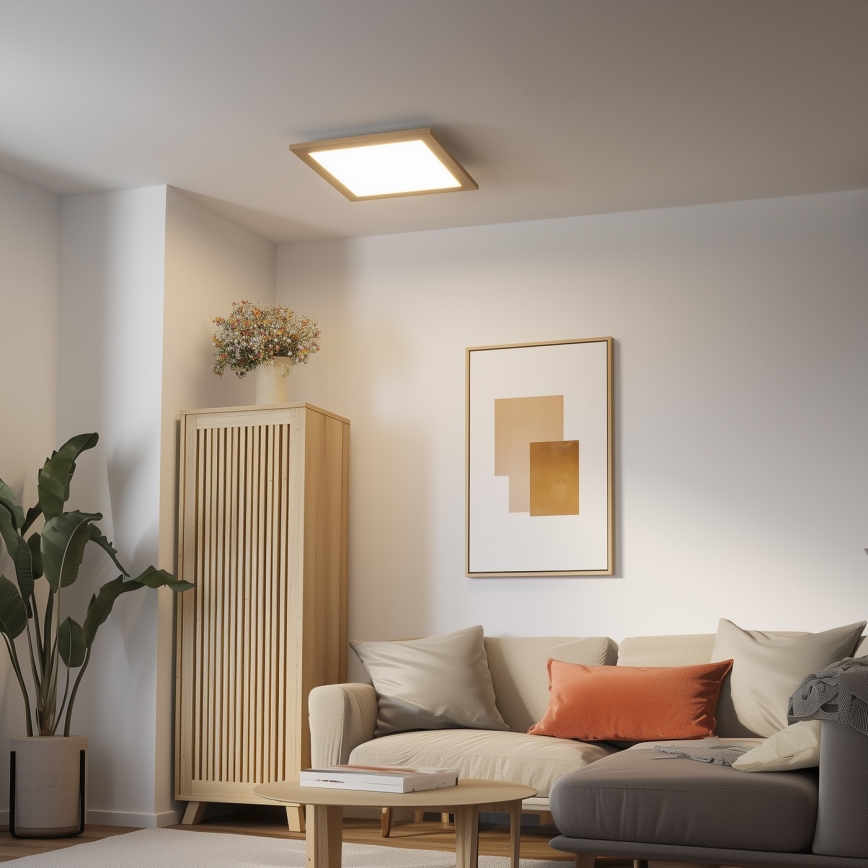 Eglo 75643 - LED Deckenleuchte CALEMAR LED/19W/230V 4000K 43,7 x 43,7 cm Eiche