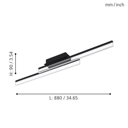 Eglo 780433 - LED-Deckenleuchte für Badezimmer YANGUAS 2xLED/11W/230V 3000K IP44 matt Chrom