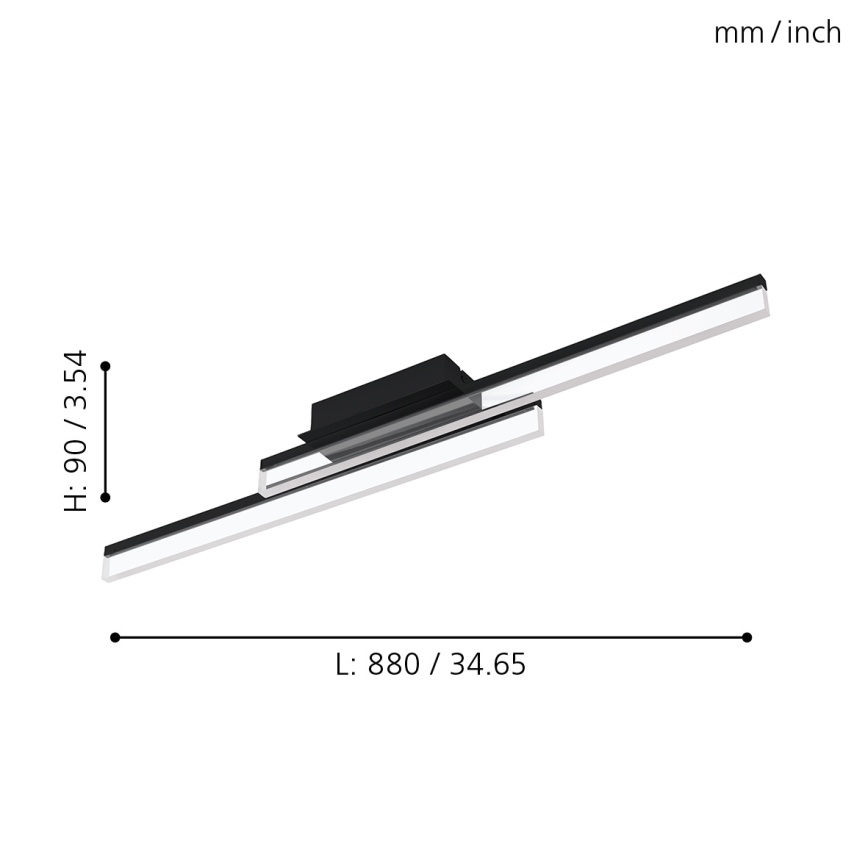 Eglo 780433 - LED-Deckenleuchte für Badezimmer YANGUAS 2xLED/11W/230V 3000K IP44 matt Chrom