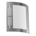 Eglo 79282 - Outdoor-Wandleuchte CITY 1xE27/60W/230V glänzendes Chrom IP44