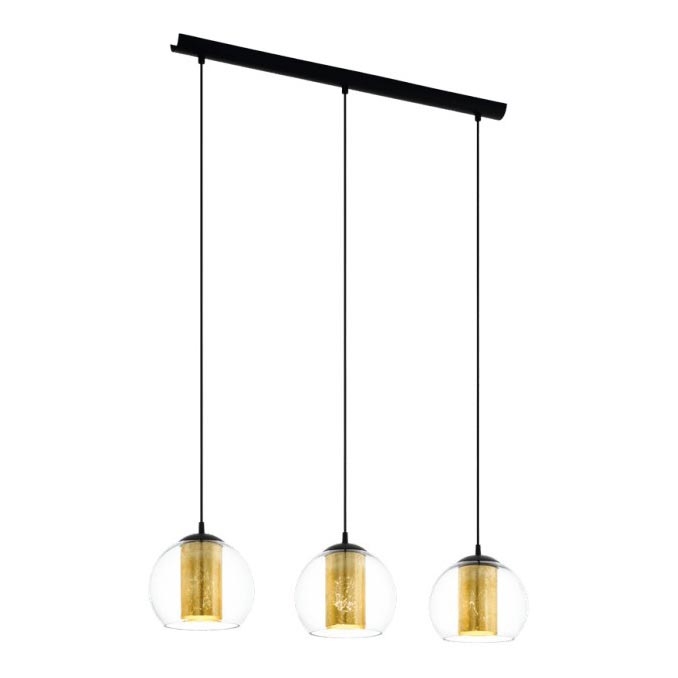 Eglo 79461 - BOLSANO Pendelleuchte am Kabel, 3xE27/28W/230V, gold/schwarz