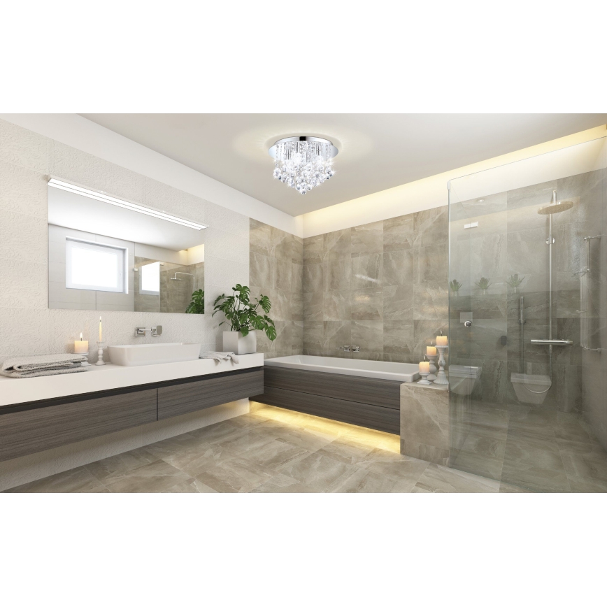Eglo 79516 - LED-Deckenleuchte für Badezimmer MONTEPRANDONE 8xG9/3W/230V IP44 glänzendes Chrom