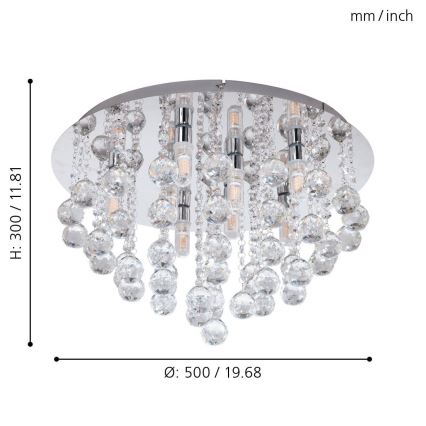Eglo 79516 - LED-Deckenleuchte für Badezimmer MONTEPRANDONE 8xG9/3W/230V IP44 glänzendes Chrom