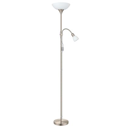 EGLO - Stehlampe 1xE27/60W + 1xE14/25W mattchrom