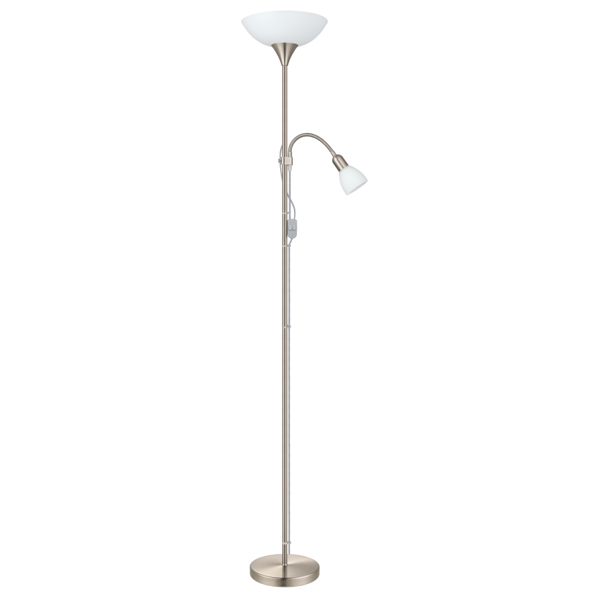 EGLO - Stehlampe 1xE27/60W + 1xE14/25W mattchrom