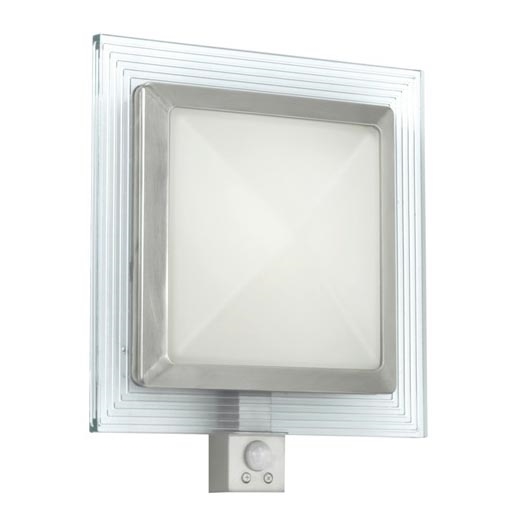 EGLO 88163 - Außenwandleuchte PALI mit Sensor 1xE27/15W + 1xLED/1,28W IP44