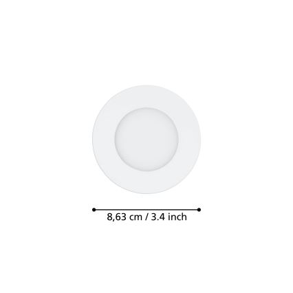 Eglo - SET 3x dimmbare LED-Einbauleuchte FUEVA-Z, LED/2,8W/230V, IP44, Ø 8,5 cm