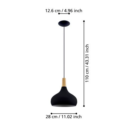 Eglo - Hängeleuchte an Kabel 1xE27/40W/230V Ø 28 cm