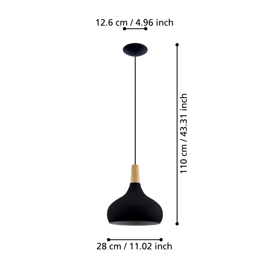 Eglo - Hängeleuchte an Kabel 1xE27/40W/230V Ø 28 cm