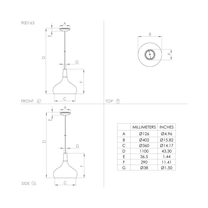 Eglo - Hängeleuchte an Kabel 1xE27/40W/230V Ø 40 cm