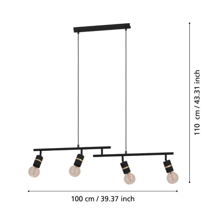 Eglo - Deckenleuchte an Kabel 4xE27/10W/230V