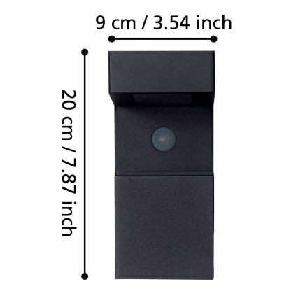 Eglo - LED Außen Solarleuchte mit Sensor 18xLED/0,2W/3,7V 2200 mAh IP44