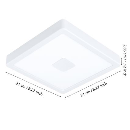 Eglo - LED Außen-Deckenleuchte LED/17W/230V IP44 Weiß