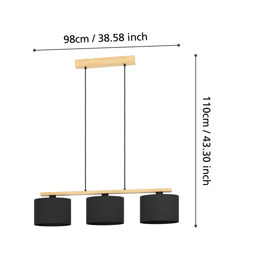 Eglo - Deckenleuchte an Kabel 3xE27/40W/230V