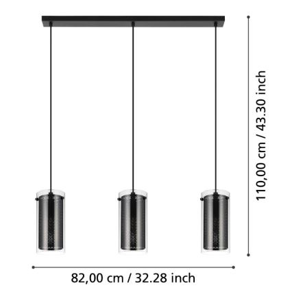 Eglo - Deckenleuchte an Kabel 3xE27/10W/230V
