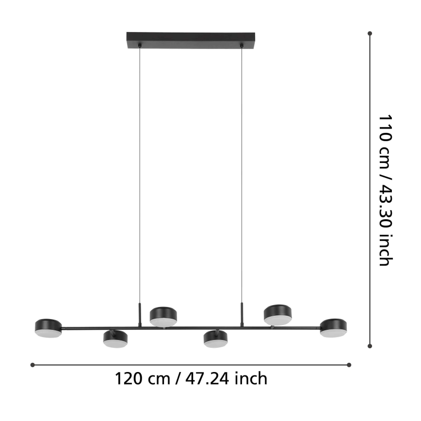Eglo - LED dimmbare Hängeleuchte an Kabel 6xLED/7W/230V