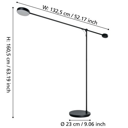 Eglo - LED dimmbare Stehleuchte mit Touchfunktion LED/24W/230V