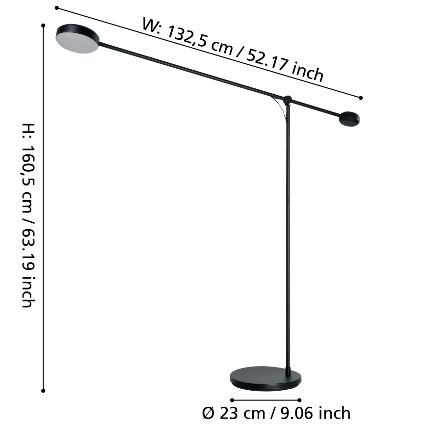 Eglo - LED dimmbare Stehleuchte mit Touchfunktion LED/24W/230V